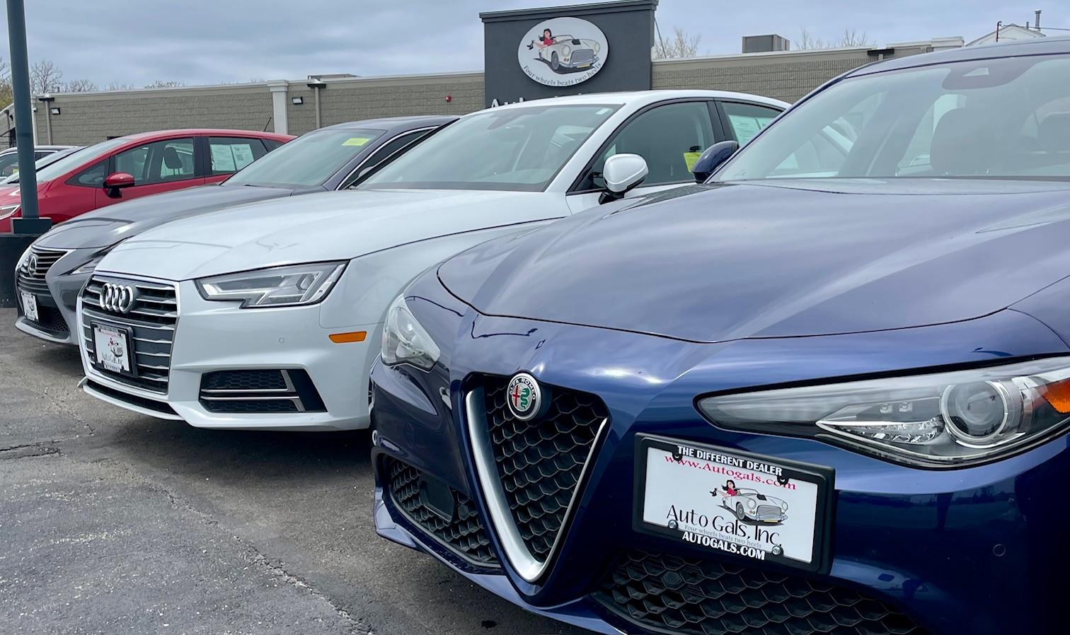 Alfa Romeo Giulia, Audi A4, and Lexus IS250 at Auto Gals