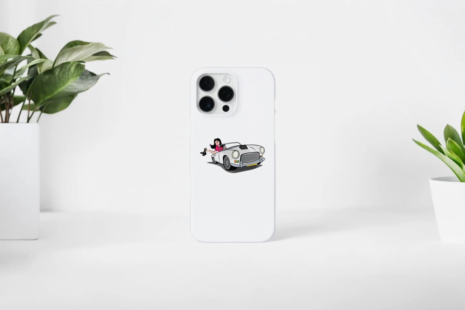Smartphone in a branded phone case